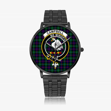 Scottish Campbell Clan Crest Tartan Instafamous Steel Quartz Watches Tartan Plaid Black 1