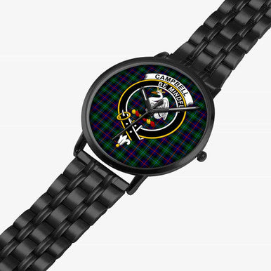 Scottish Campbell Clan Crest Tartan Instafamous Steel Quartz Watches Tartan Plaid Black 2