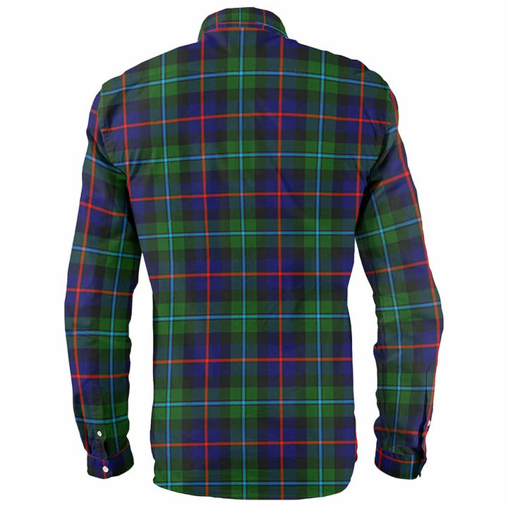 Scottish Campbell Clan Crest Tartan Long Sleeve Shirt Back Side Tartan Plaid