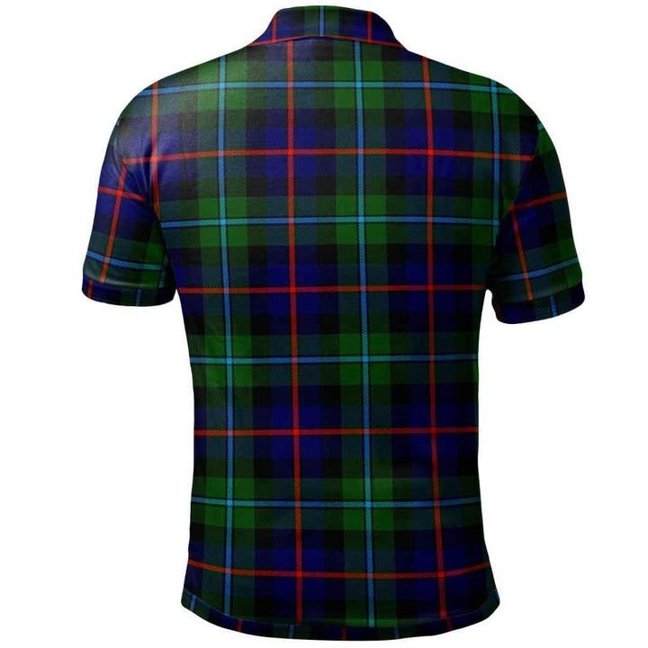 Scottish Campbell Clan Crest Tartan Polo Shirt Back Side Tartan Plaid