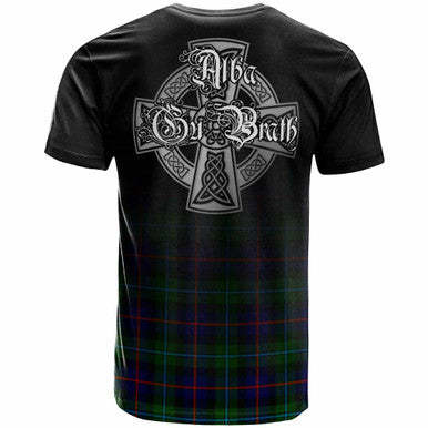 Scottish Campbell Clan Crest Tartan T-Shirt - Alba Gu Brath Family Crest Celtic Inspired Back Side Tartan Plaid