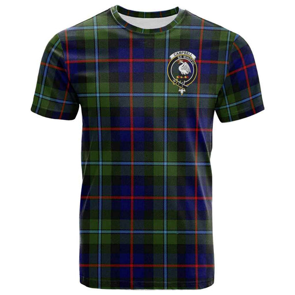 Scottish Campbell Clan Crest Tartan T-Shirt Front Side Tartan Plaid
