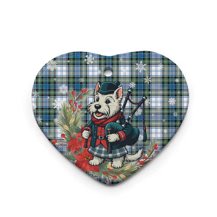 Scottish Campbell Dress Ancient Clan Tartan Ceramic Ornament Cute Scottish Terrier Dog Heart Style Tartan Plaid