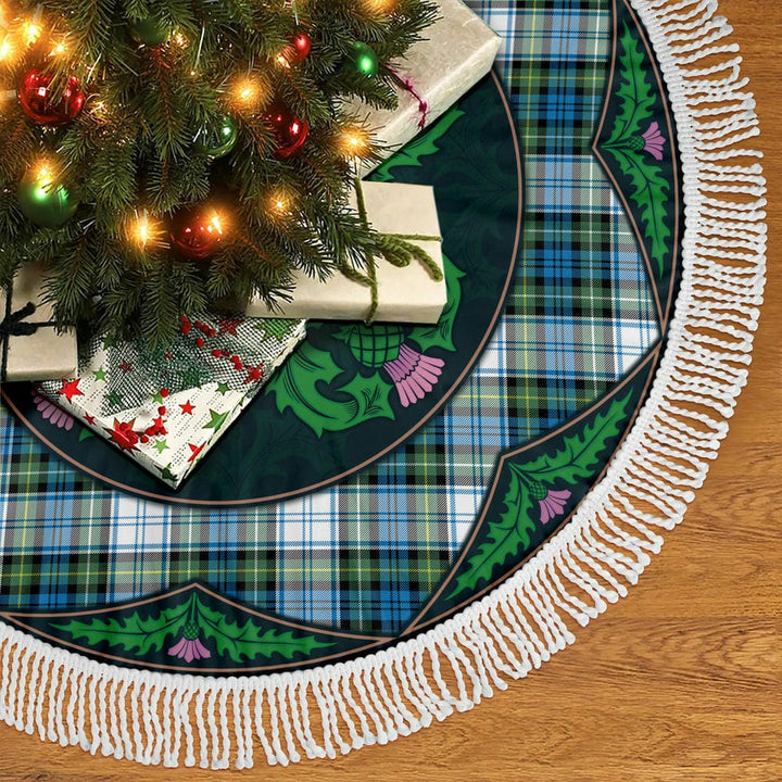 Scottish Campbell Dress Ancient Clan Tartan Christmas Tree Skirt Old Scottish Thistle Flower Tassels Tartan Plaid 2