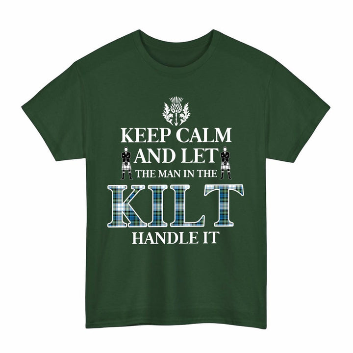 Scottish Campbell Dress Ancient Clan Tartan T-Shirt - Keep Calm Tartan Plaid Forest Green Color
