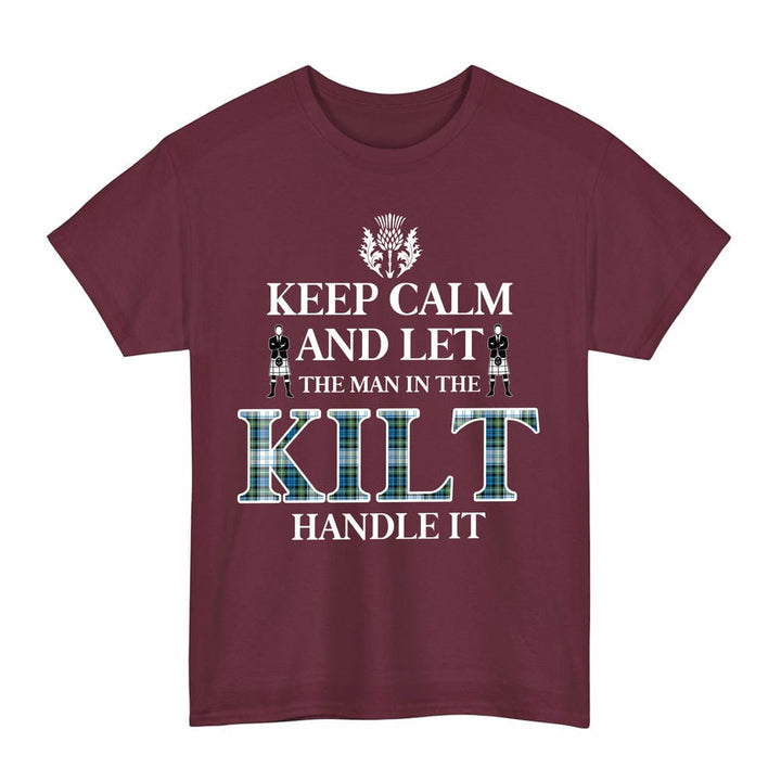 Scottish Campbell Dress Ancient Clan Tartan T-Shirt - Keep Calm Tartan Plaid Maroon Color