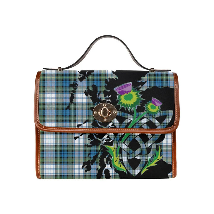Scottish Campbell Dress Ancient Clan Tartan Waterproof Canvas Bag With Thistle Tartan Plaid 1