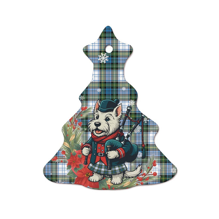 Scottish Campbell Dress Clan Tartan Ceramic Ornament Cute Scottish Terrier Dog Tree Style Tartan Plaid