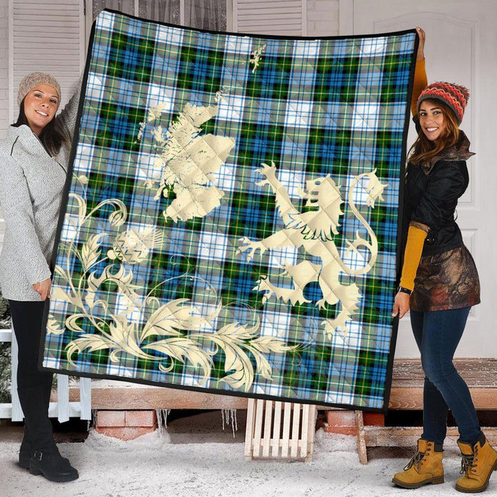 Scottish Campbell Dress Clan Tartan Quilt Rampant Lion with Thistle Tartan Plaid 2