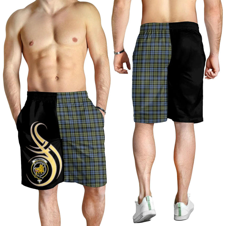 Scottish Campbell Faded Clan Crest Tartan Believe in Me Men's Shorts