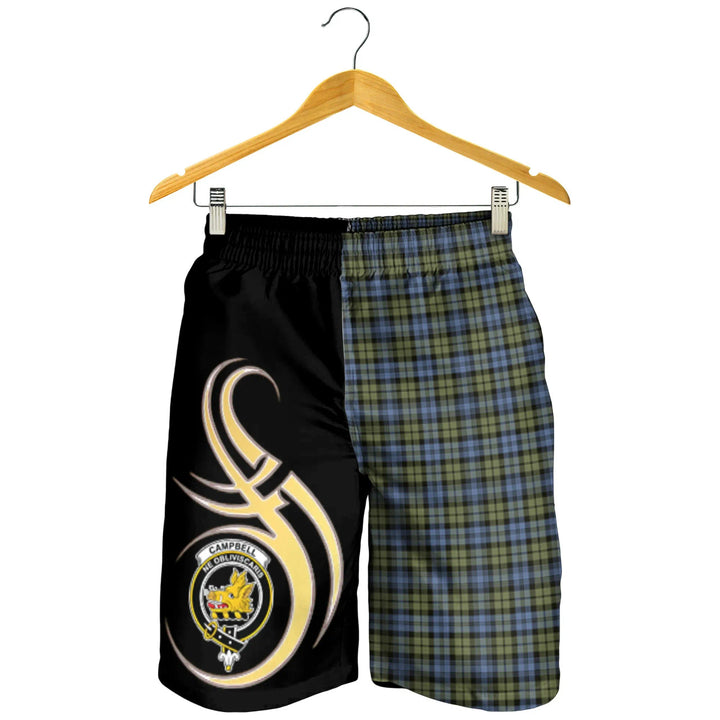 Scottish Campbell Faded Clan Crest Tartan Believe in Me Men's Shorts