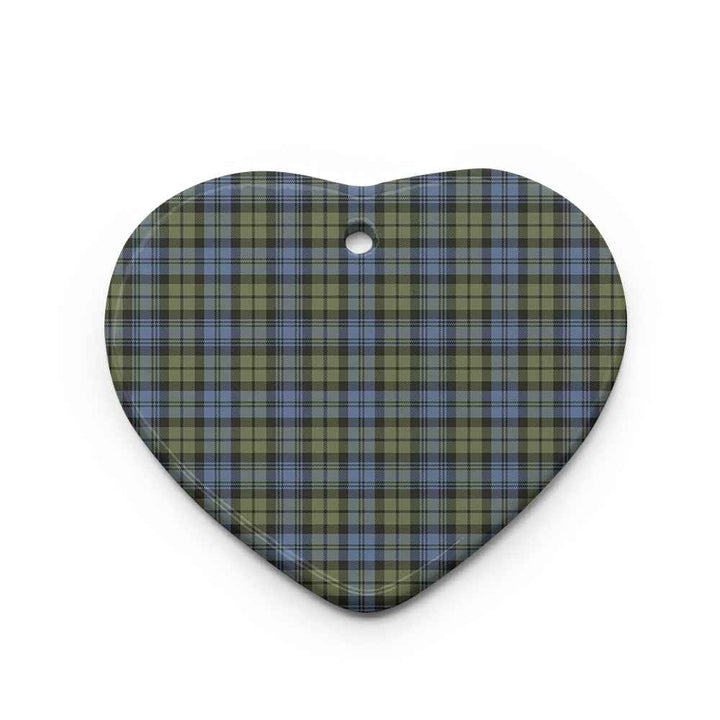 Scottish Campbell Faded Clan Tartan Ceramic Ornament Heart Shape Tartan Plaid