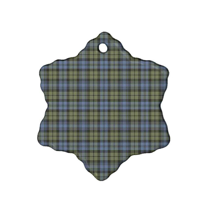 Scottish Campbell Faded Clan Tartan Ceramic Ornament Snow Flake Shape Tartan Plaid