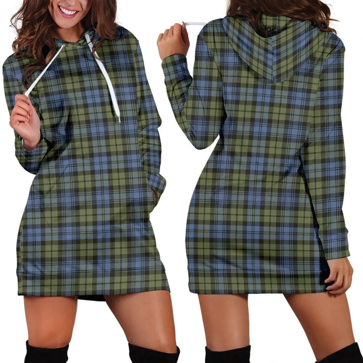Scottish Campbell Faded Clan Tartan Hoodie Dress