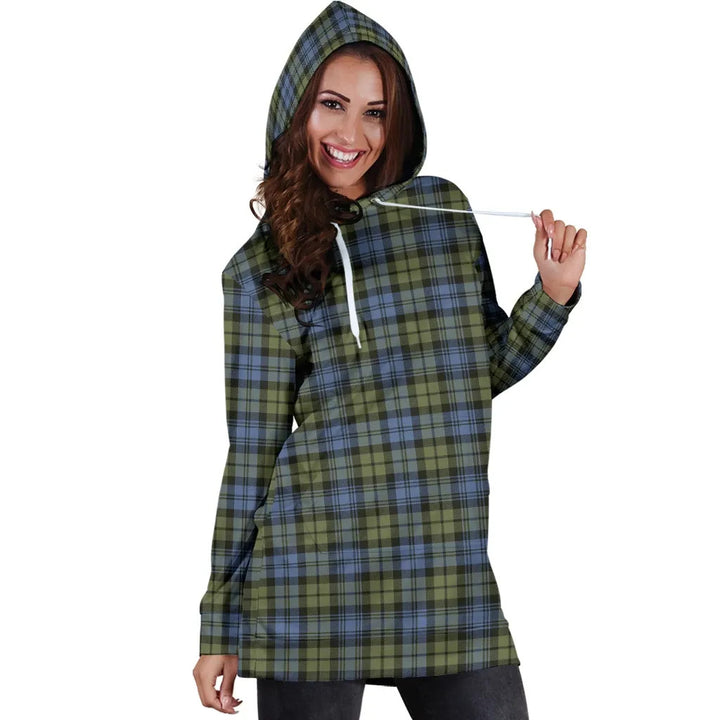 Scottish Campbell Faded Clan Tartan Hoodie Dress