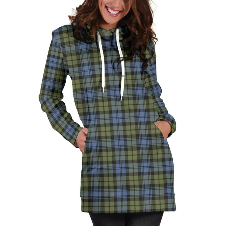 Scottish Campbell Faded Clan Tartan Hoodie Dress