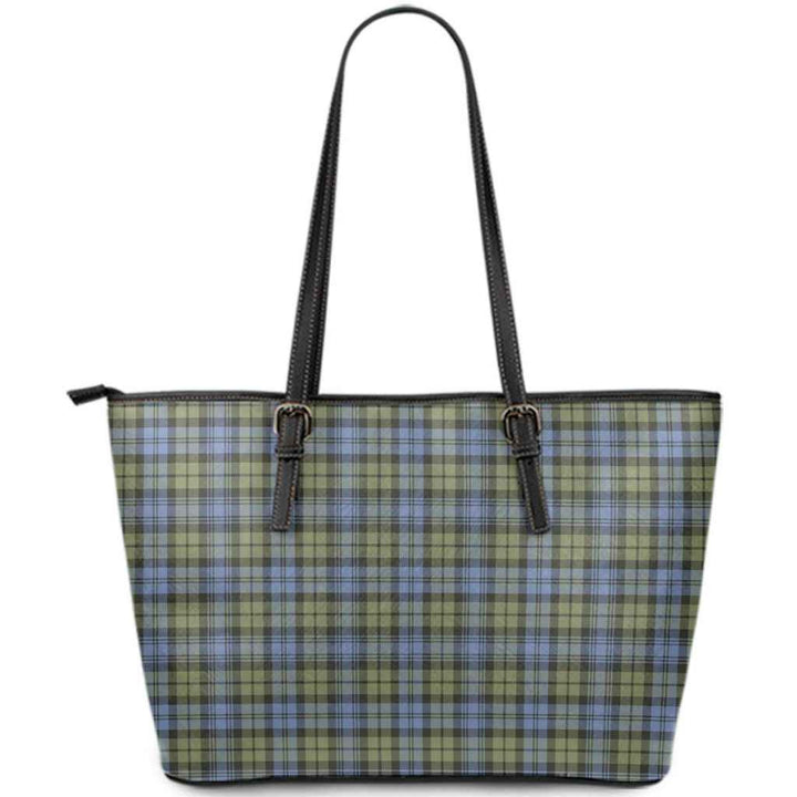 Scottish Campbell Faded Clan Tartan Leather Tote Tartan Plaid