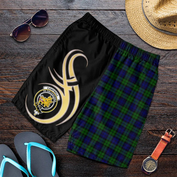 Scottish Campbell Modern Clan Crest Tartan Believe in Me Men's Shorts