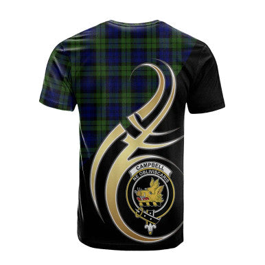 Scottish Campbell Modern Clan Crest Tartan T-Shirt Believe in Me Back Side Tartan Plaid