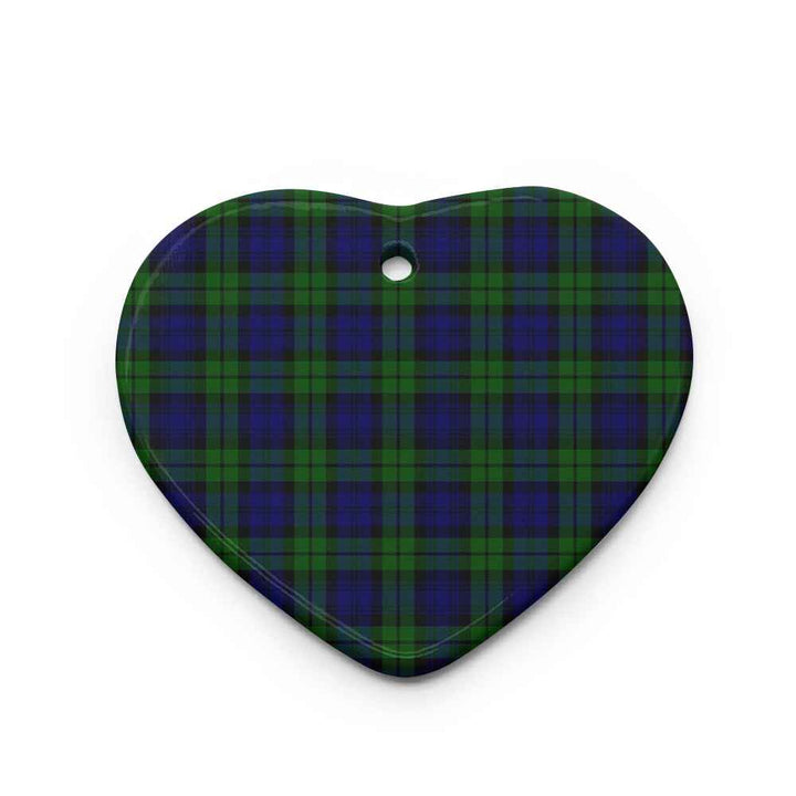 Scottish Campbell Modern Clan Tartan Ceramic Ornament Heart Shape Tartan Plaid