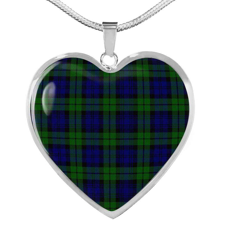 Scottish Campbell Modern Clan Tartan Necklace Heart Tartan Plaid 1
