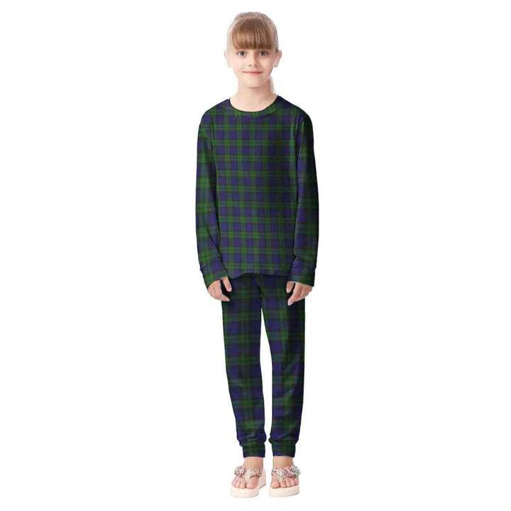 Scottish Campbell Modern Clan Tartan Pajama Set Kid Front Side Tartan Plaid