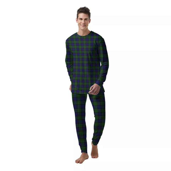Scottish Campbell Modern Clan Tartan Pajama Set  Men Front Side Tartan Plaid