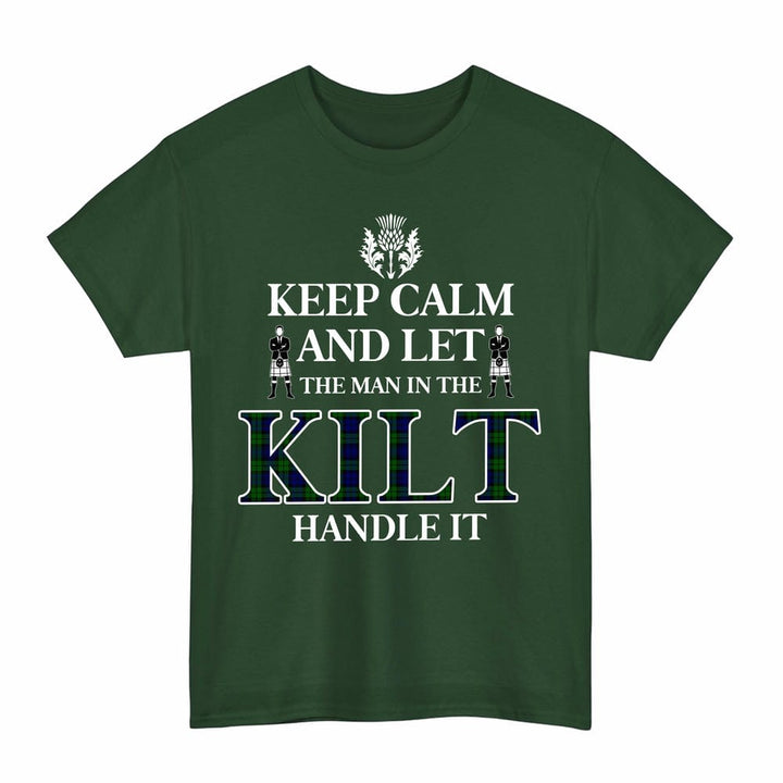 Scottish Campbell Modern Clan Tartan T-Shirt - Keep Calm Tartan Plaid Forest Green Color
