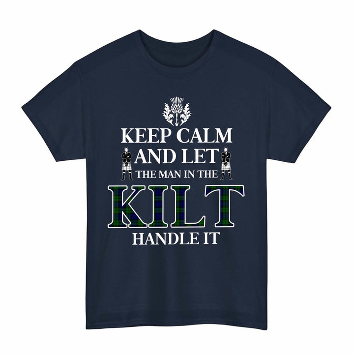 Scottish Campbell Modern Clan Tartan T-Shirt - Keep Calm Tartan Plaid Navy Color