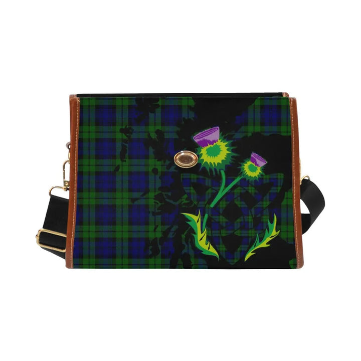 Scottish Campbell Modern Clan Tartan Waterproof Canvas Bag With Thistle Tartan Plaid 2