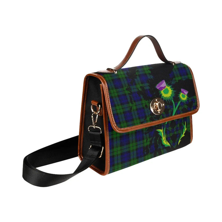 Scottish Campbell Modern Clan Tartan Waterproof Canvas Bag With Thistle Tartan Plaid 3