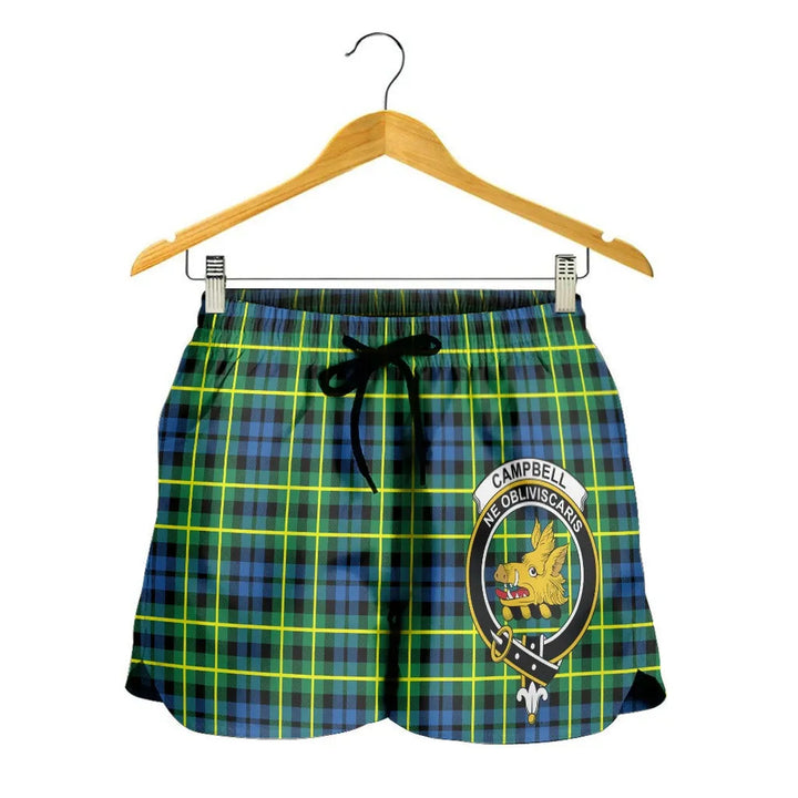 Scottish Campbell of Breadalbane Ancient Clan Crest Tartan Women Shorts