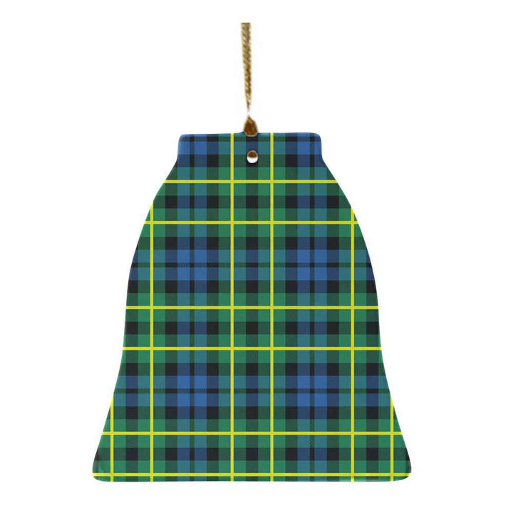 Scottish Campbell of Breadalbane Ancient Clan Tartan Ceramic Ornament Bell Shape Tartan Plaid
