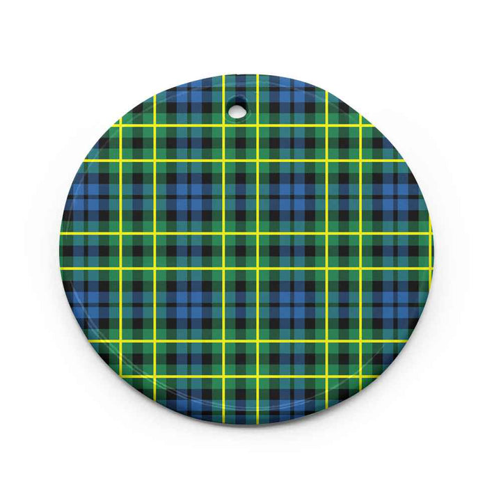 Scottish Campbell of Breadalbane Ancient Clan Tartan Ceramic Ornament Circle Shape Tartan Plaid