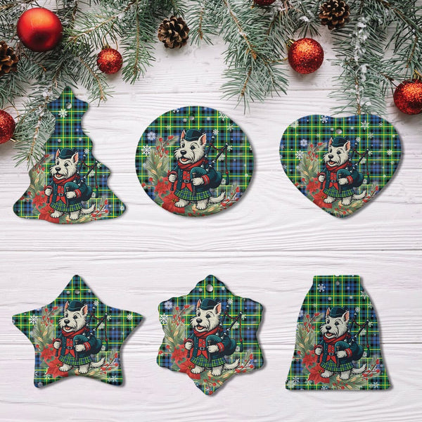 Scottish Campbell of Breadalbane Ancient Clan Tartan Ceramic Ornament Cute Scottish Terrier Dog All Style Tartan Plaid