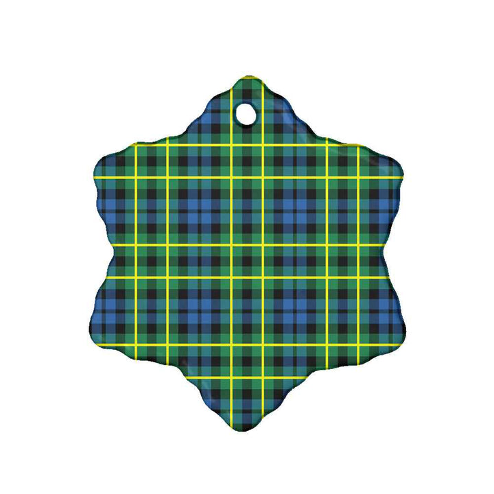 Scottish Campbell of Breadalbane Ancient Clan Tartan Ceramic Ornament Snow Flake Shape Tartan Plaid