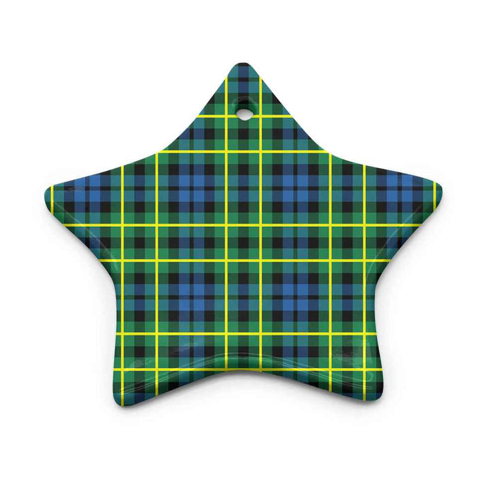 Scottish Campbell of Breadalbane Ancient Clan Tartan Ceramic Ornament Star Shape Tartan Plaid