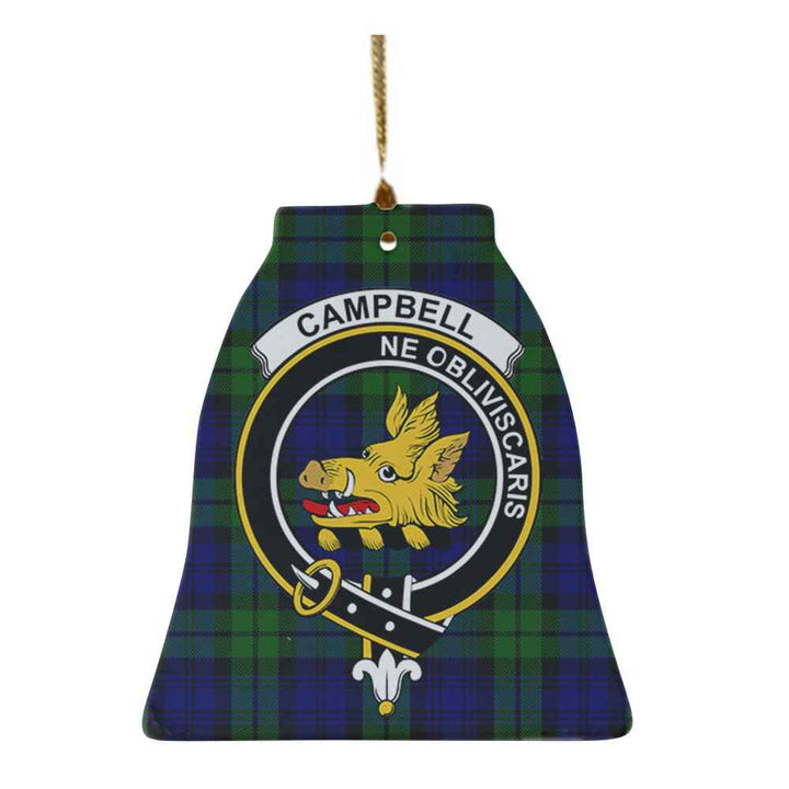 Scottish CampBell Shape of Breadalbane Clan Crest Tartan Ceramic Ornament Bell Shape Tartan Plaid