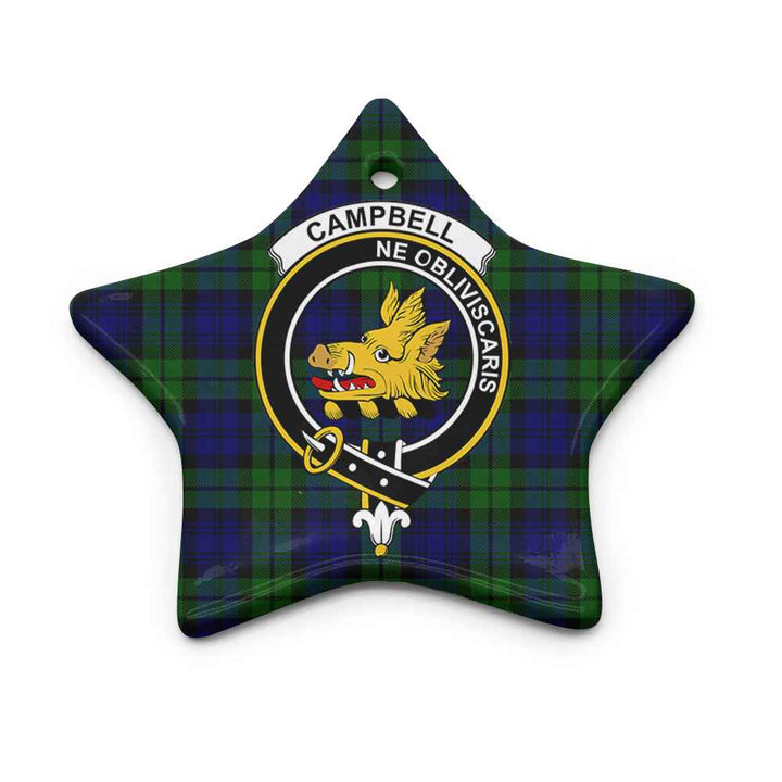 Scottish CampBell Shape of Breadalbane Clan Crest Tartan Ceramic Ornament Star Shape Tartan Plaid