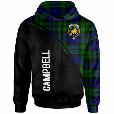 Scottish Campbell of Breadalbane Clan Crest Tartan Curve Hoodie Front Side Tartan Plaid