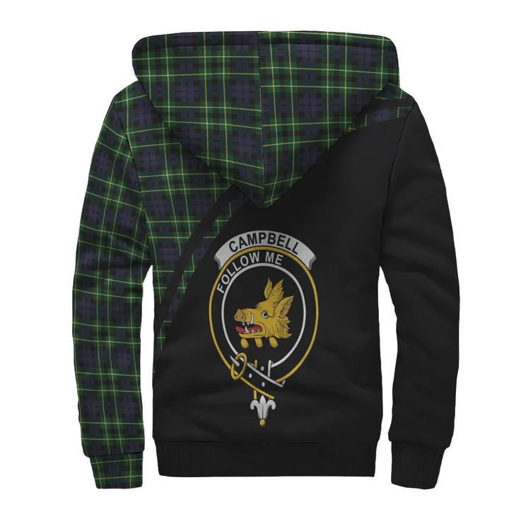 Scottish Campbell of Breadalbane Clan Crest Tartan Curve Sherpa Hoodie