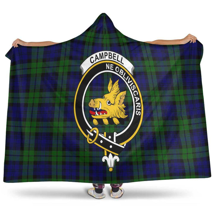 Scottish Campbell of Breadalbane Clan Crest Tartan Hooded Blanket Tartan Plaid 1
