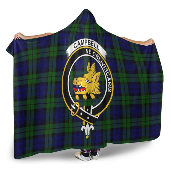 Scottish Campbell of Breadalbane Clan Crest Tartan Hooded Blanket Tartan Plaid 2