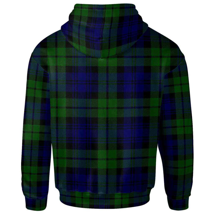 Scottish Campbell of Breadalbane Clan Crest Tartan Hoodie Back Side Tartan Plaid