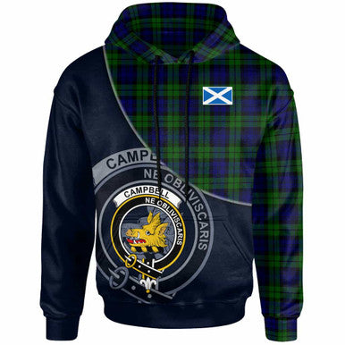 Scottish Campbell of Breadalbane Clan Crest Tartan Hoodie - Bend Style Front Side Tartan Plaid