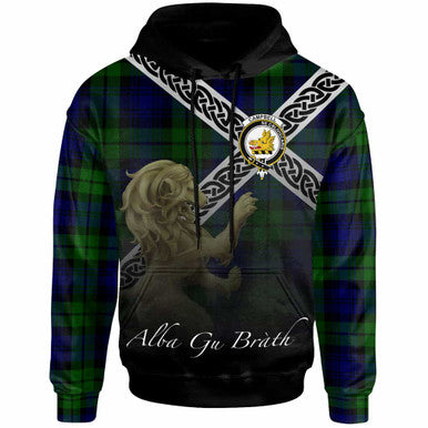 Scottish Campbell of Breadalbane Clan Crest Tartan Hoodie - Scotland Lion Front Side Tartan Plaid