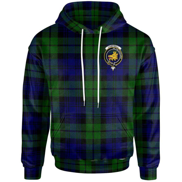 Scottish Campbell of Breadalbane Clan Crest Tartan Hoodie Front Side Tartan Plaid