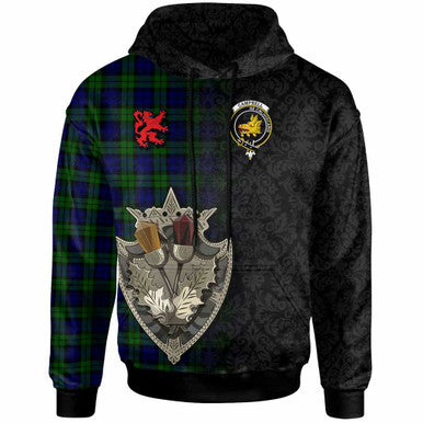 Scottish Campbell of Breadalbane Clan Crest Tartan Hoodie - Half Thistle Flowers Celtic Design Front Side Tartan Plaid