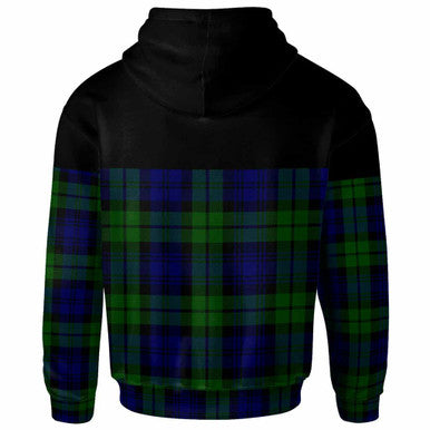 Scottish Campbell of Breadalbane Clan Crest Tartan Hoodie - Horizontal Style Back Side Tartan Plaid