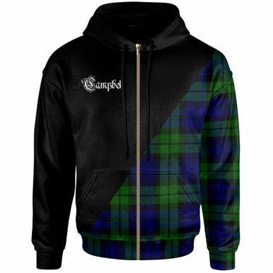 Scottish Campbell of Breadalbane Clan Crest Tartan Hoodie - Military Logo Zip-up Tartan Plaid